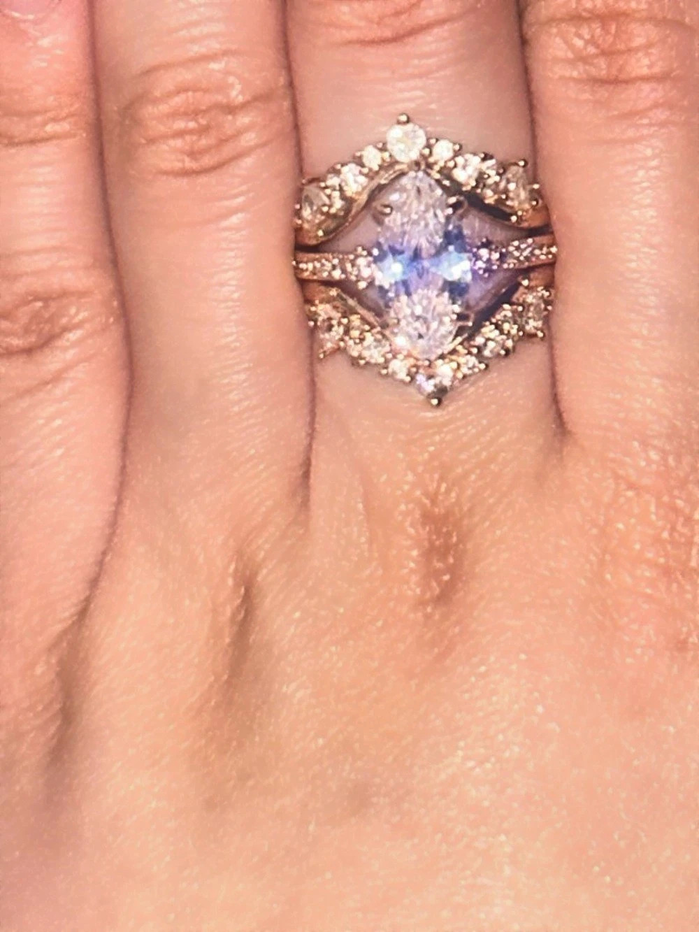 Marquise cut Gold Ring Set Like New